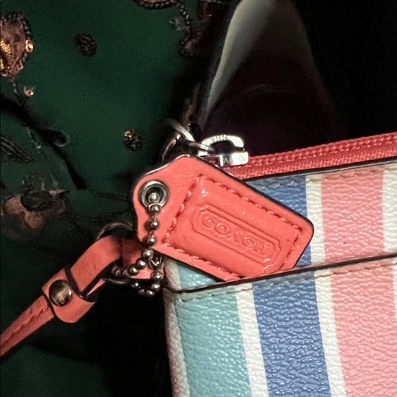 Coach Peyton multicolor striped wristlet 2008